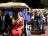 Maya Alvarez, with her father, Carlos Alvares, waves to the crowd as she arrives for the Crescenta Valley High School Home Coming Court. (Photo by Ed Hamilton / oct26, 2012)