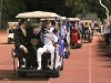 Madison Artis with her father, waves to the crowd as they arrive for Crescenta Valley High School Home Coming Court. (Photo by Ed Hamilton / oct26, 2012)