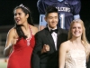 Maya Alvarez, Stefan Kim and Michele Peterson ejoying the ceremonies at the Crescenta Valley High School Home Coming game. (Photo by Ed Hamilton / oct26, 2012)
