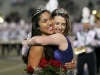 Kaja Sondergaard congratulates Queen Maya Alvarez at the Crescenta Valley High School Home Coming game. (Photo by Ed Hamilton / oct26, 2012)