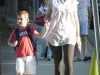 Valentina Dertsakyan walks her son, Edgar, 5, to school