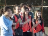 L-R, Cynthia Mirzaie, Elen Kazariants, Scarlett Shabandari, Arpine Terhouhannisya, Vahan Ghazaryar, Chris Kramer and Meri Galfayan. Pledge allegiance at the School assembly. They are volunteers from the Associate Student Body and Robotics Team, Clark Magnet School.